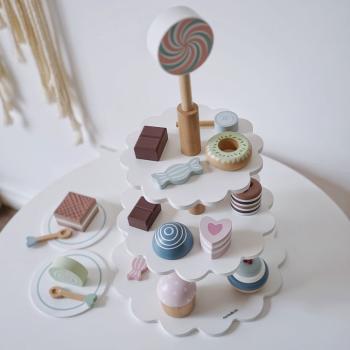 Großhandel B2B Kinderspielzeug Holzsimulationstorte Desserts Set